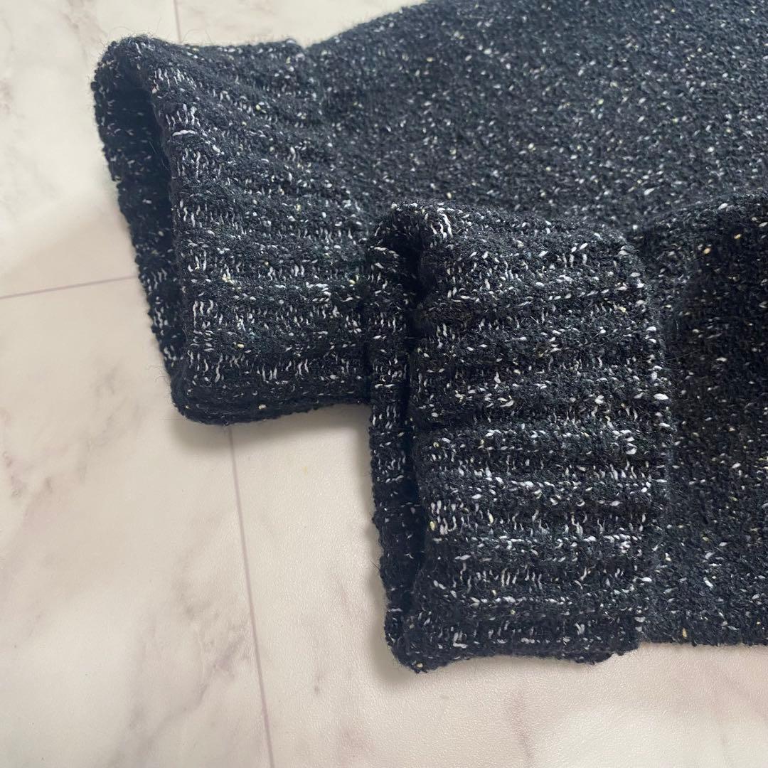 美品✨マークアンドロナ　スカル　刺繍ビッグロゴ　ハイネックニット　黒