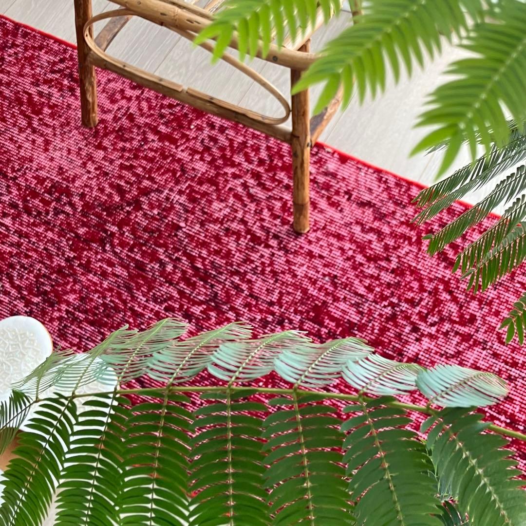 オーバーダイ✳︎50×210✳︎クリスマスレッド　ロング　トルコヴィンテージラグ