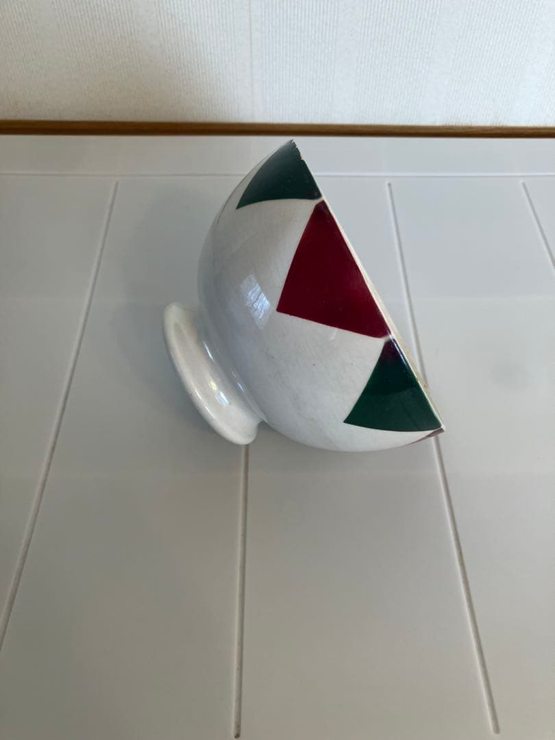 フランス　アンティーク　カフェオレボウル クリスマス紋様　《希少カラー》