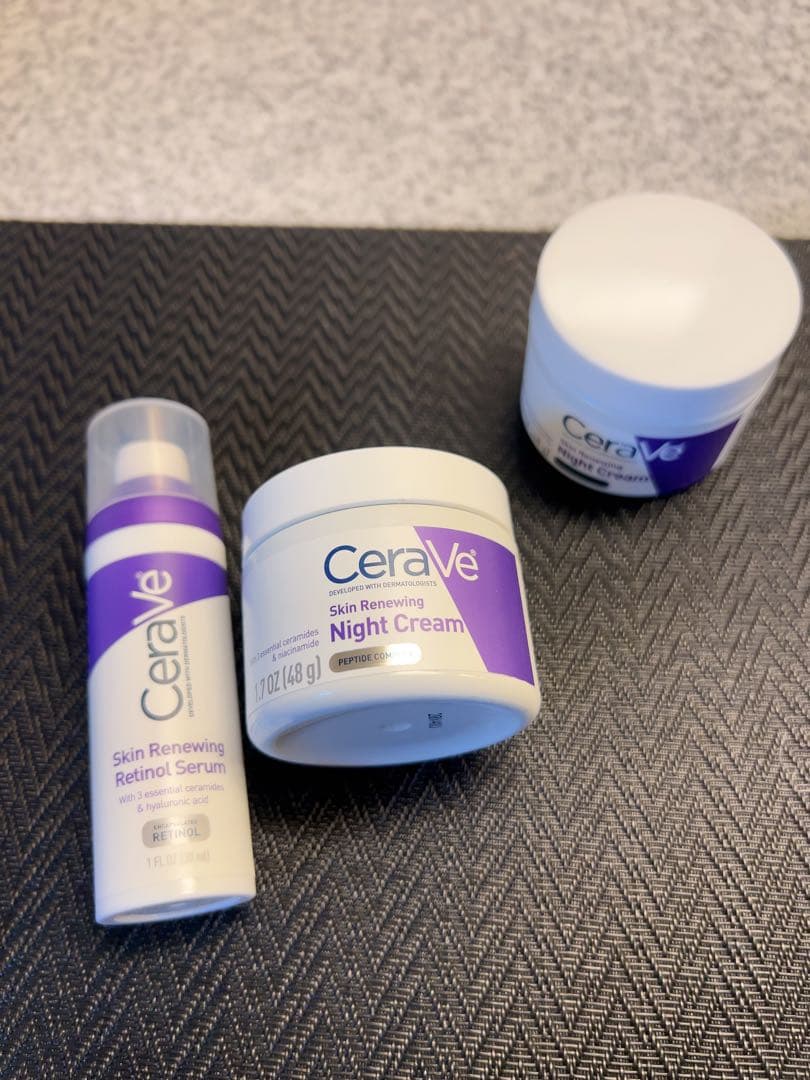 cerave night cream 2個と美容液