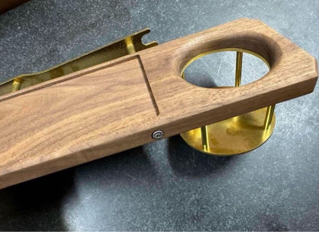 ウォルナット&真鍮　カーミットチェア　ドリンクホルダー