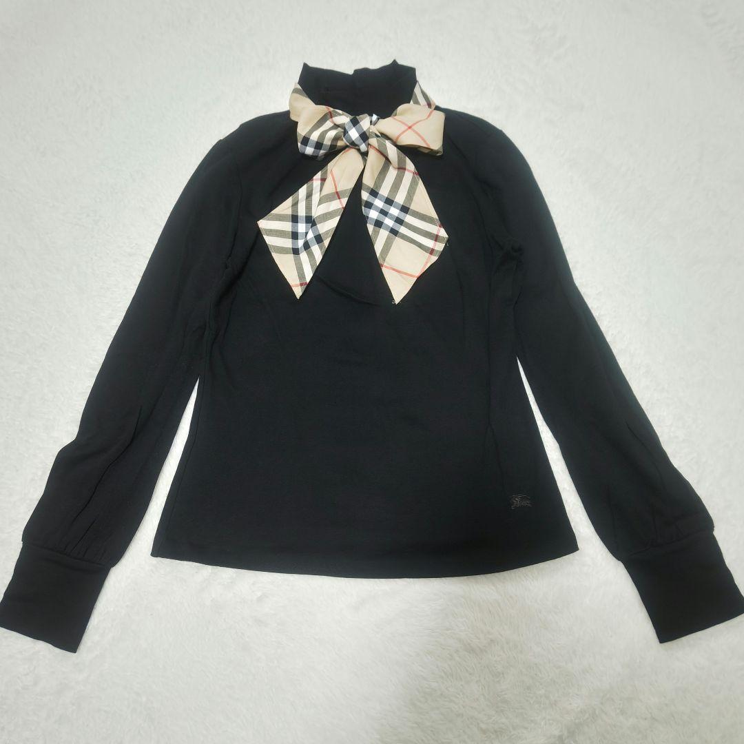 バーバリーブルーレーベル ボウタイ リボン 長袖 ノバチェック ホースロゴ