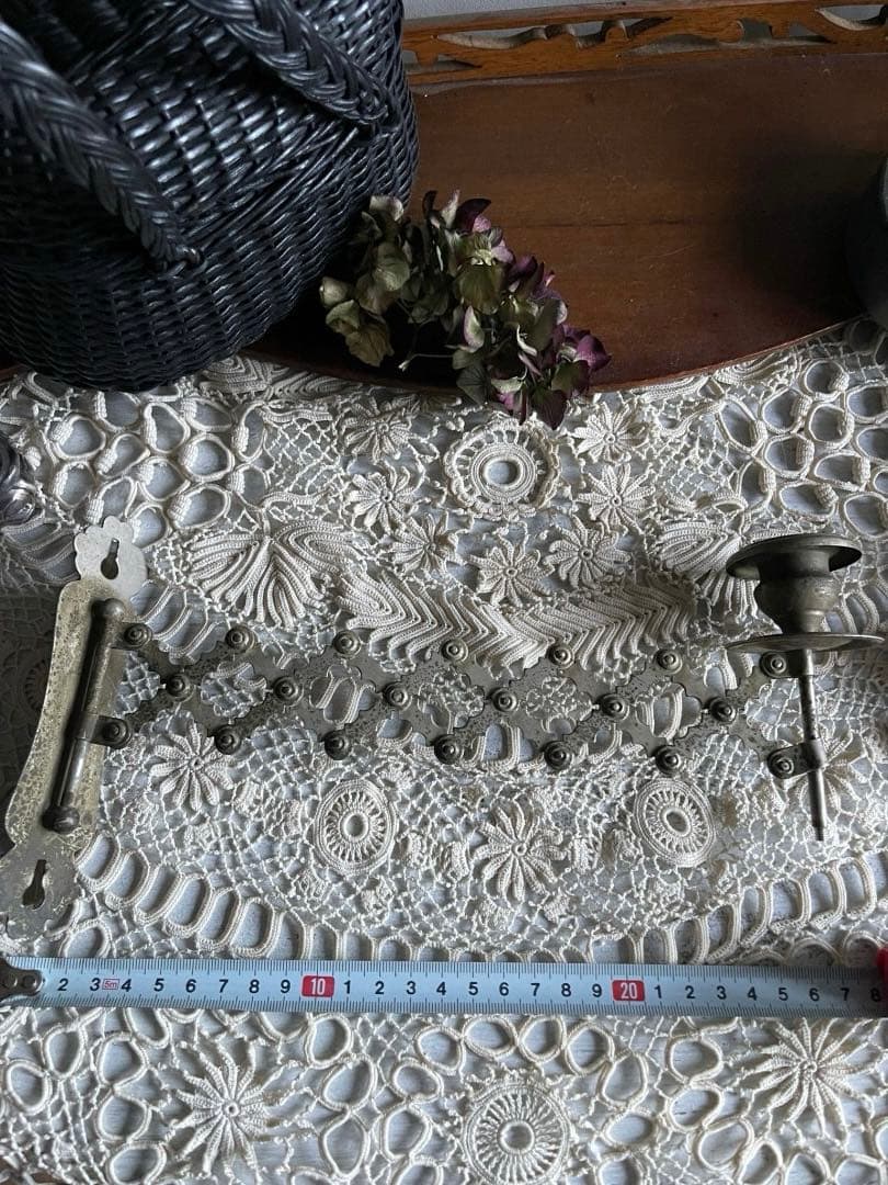 【お16】30 フランス　アンティーク　蛇腹　蝋燭立て キャンドルホルダー