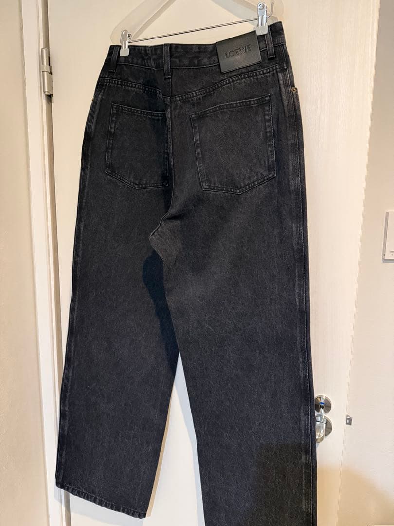 LOEWE ブラックデニム ワイドレッグパンツ サイズ50