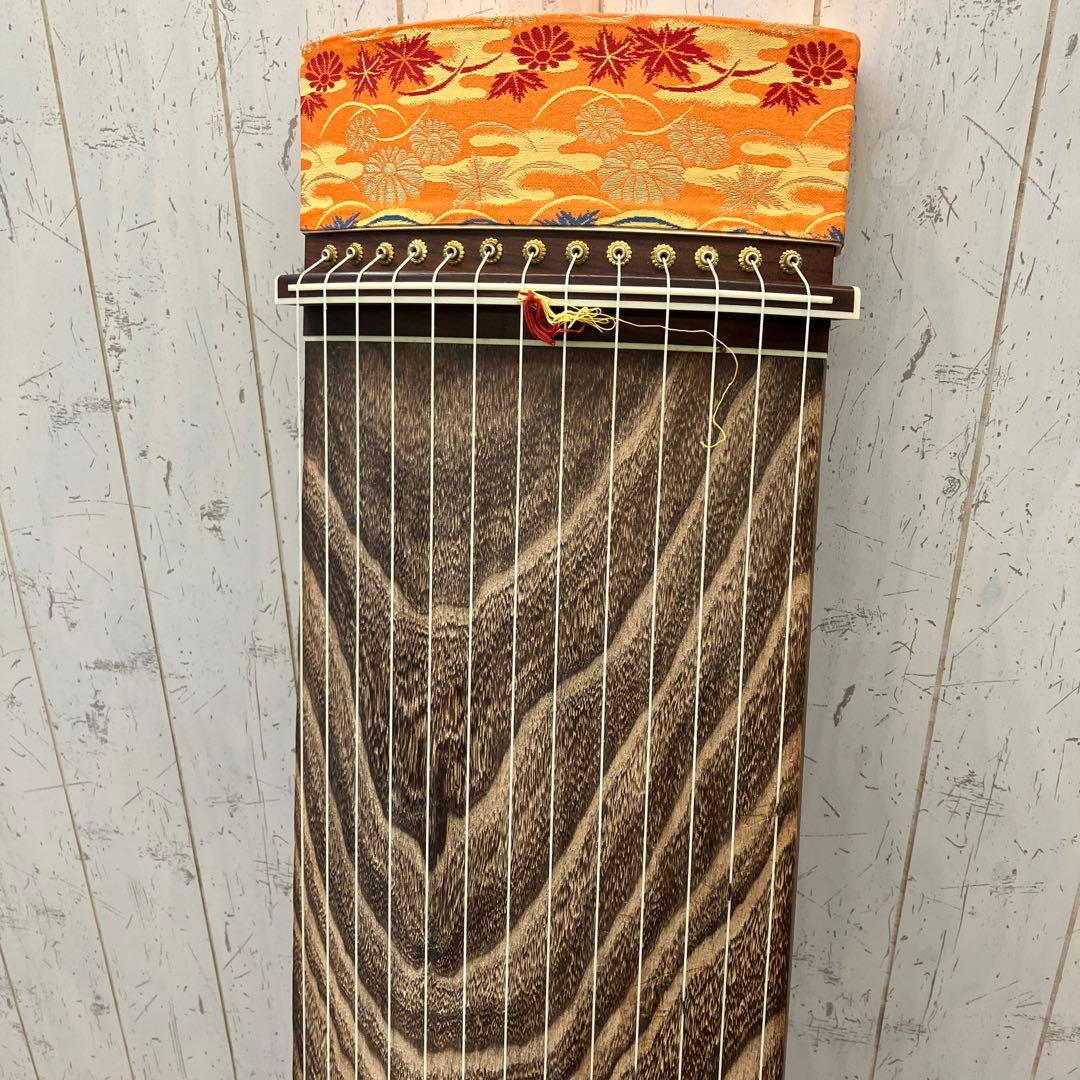 昭和レトロ すだれ掘り 13弦 伝統琴 琴 弦楽器 和楽器 ソフトケース付き