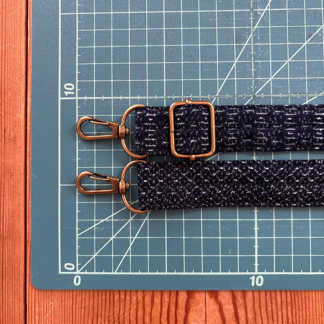 古布　書生絣　ショルダー紐　ハンドメイド