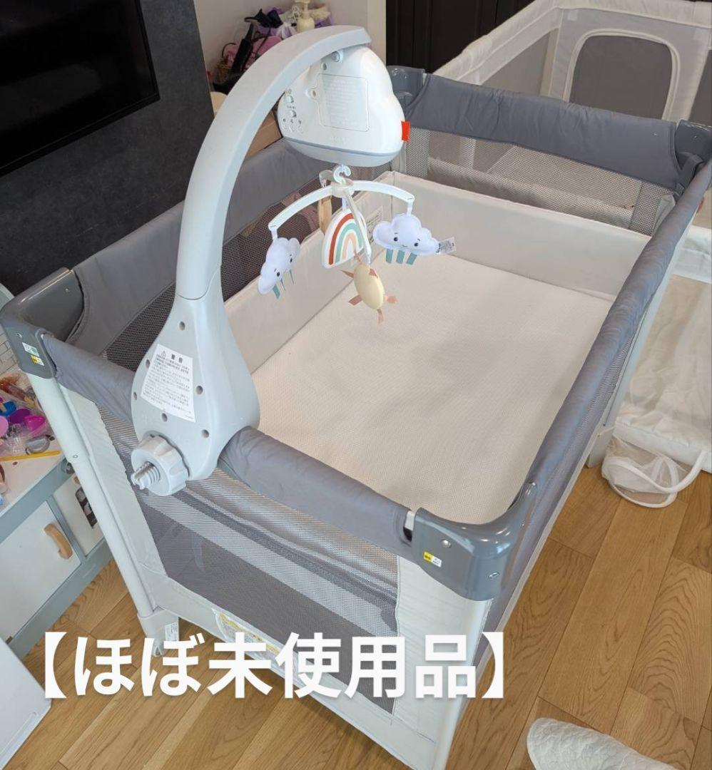 【美品】ApricaココネルベビーABグレーベア　電動メリー付き