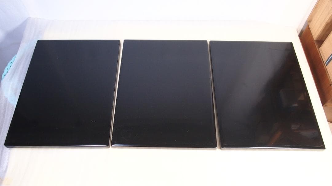 【良品】輪島塗 長手脇引膳 5客 梨地霞/波蒔絵 卓上膳/懐石膳/会席膳 漆器