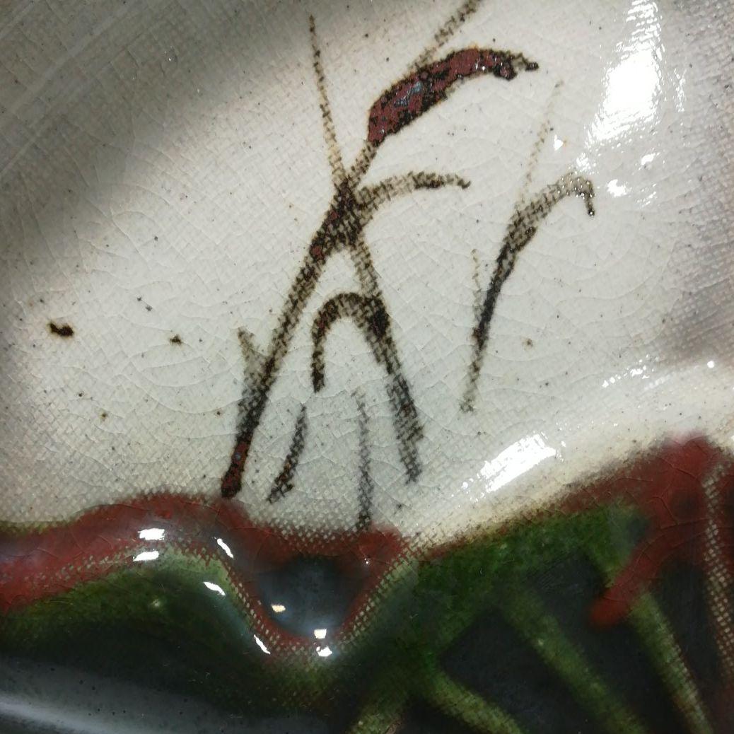 在銘あり　織部焼　扇形銘々皿　５客　懐石料理