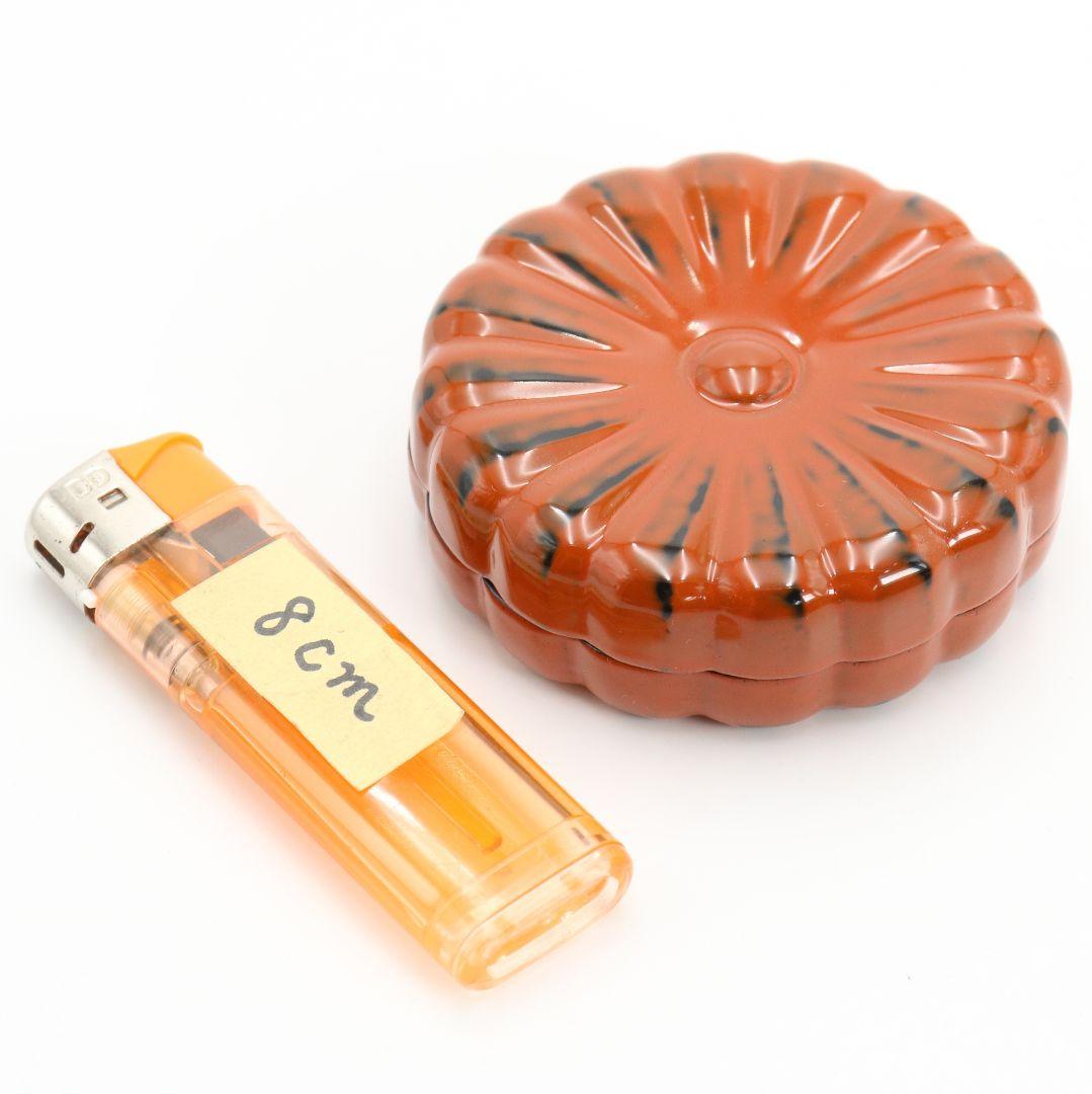 塗師 中村宗哲作 根来 菊香合 表千家十三代 即中斎書付　SX660　N5