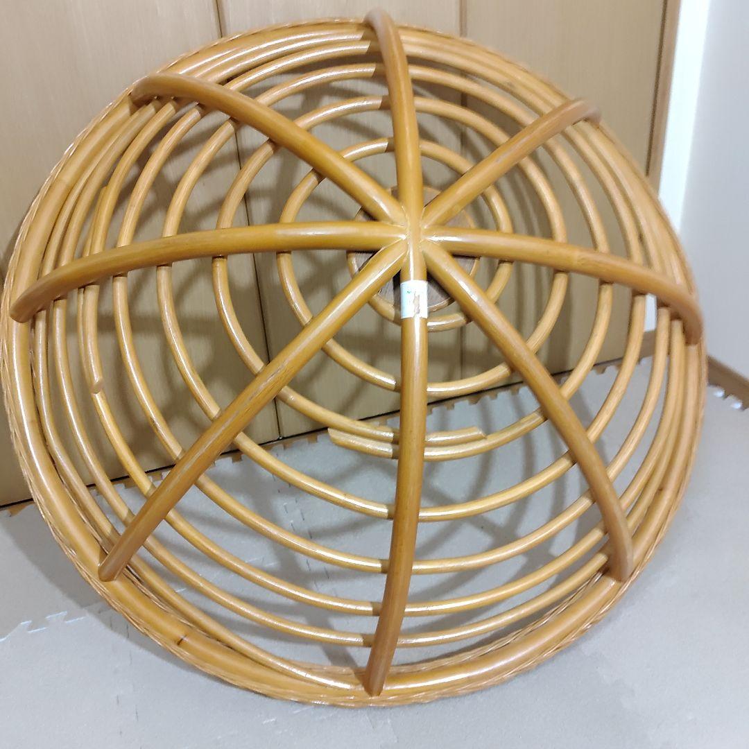 Nissen ニッセン パパサンチェア ラタン 籐製 台座付き クッション付き