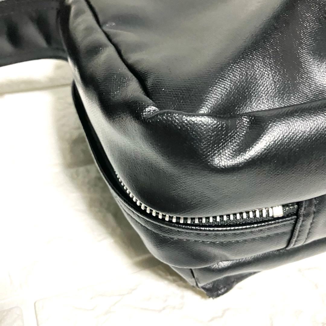 美品 PORTER ポーター ブラック レザー ショルダーバッグ 2層