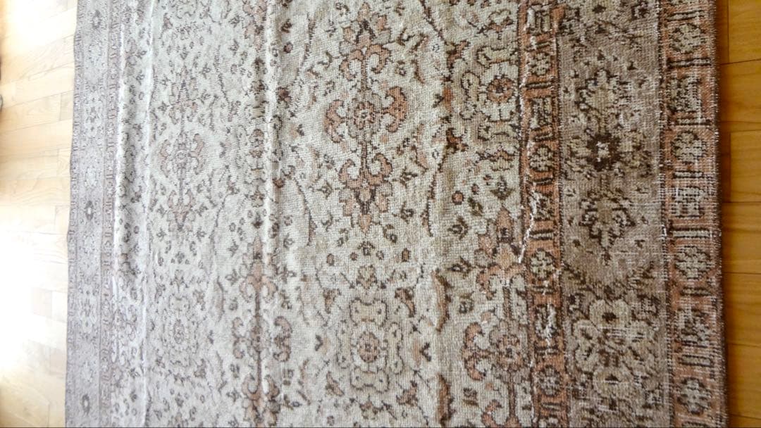 トルコヴィンテージラグ 142 × 254 ベージュ アナトリア地方