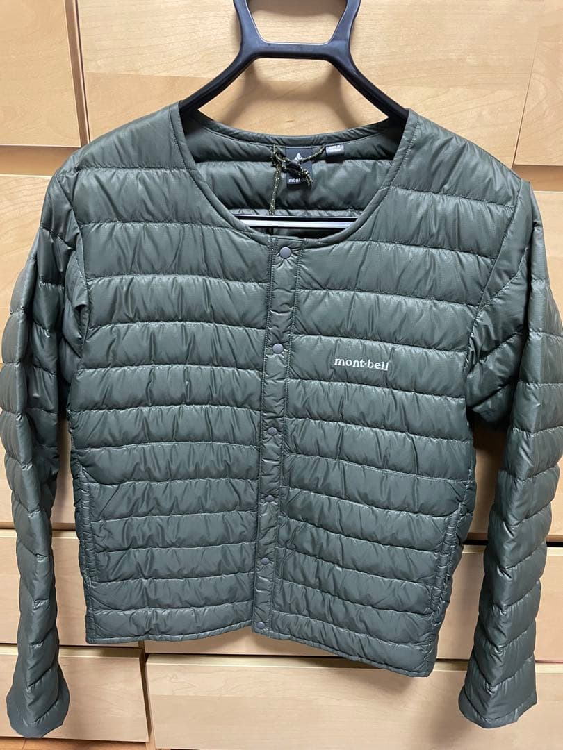 mont-bell ダウンジャケット メンズS オリーブグリーン　収納袋付き