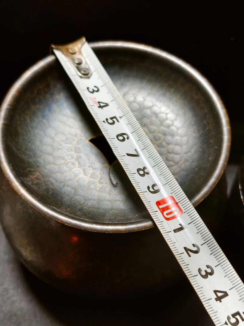 茶道具 玉川堂茶筒+建水 鎚起銅器 新潟県無形文化財 燕三条 旧家蔵出し美品