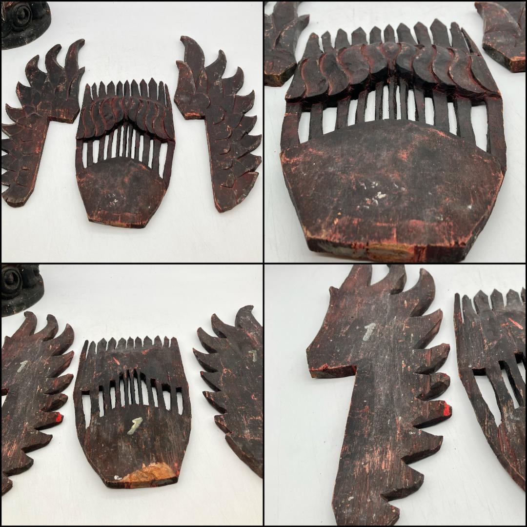 【時代物】　ガルーダ象　木彫り インドネシア 全長：約６１ｃｍ　オブジェ