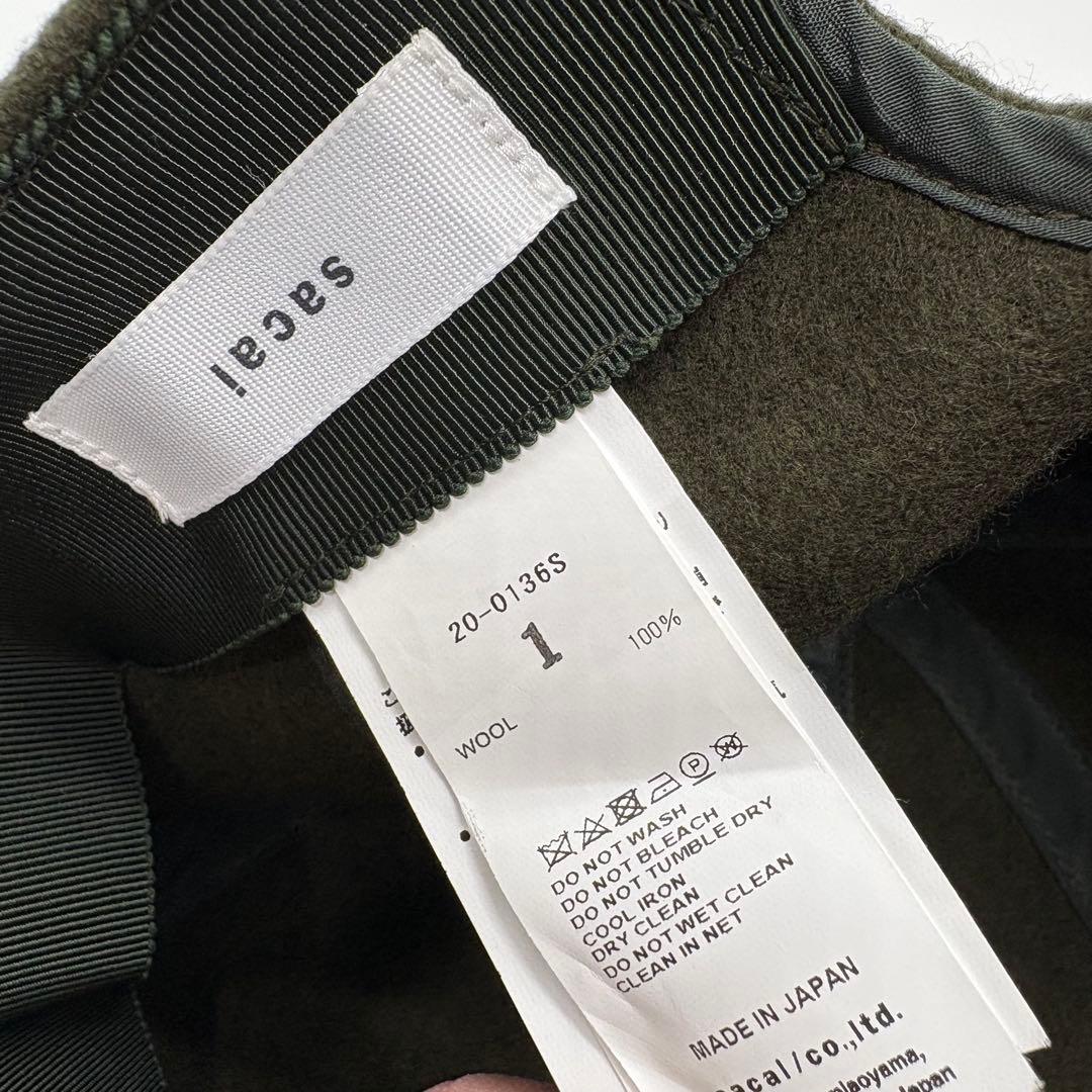 近年モデル サカイ ウール ベースボールキャップ カーキ 刺繍 Sロゴ サイズ1