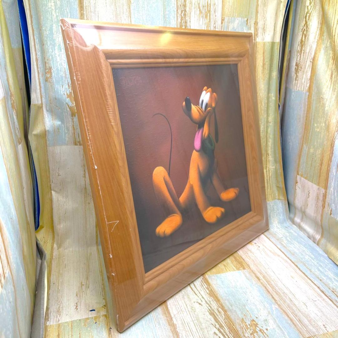 新品★プルート Pluto 愛犬 油絵風 額縁 絵画 木製 シック★ディズニー
