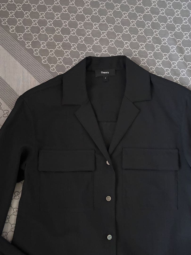 セオリーTheoryウールブラウスBlack極美品