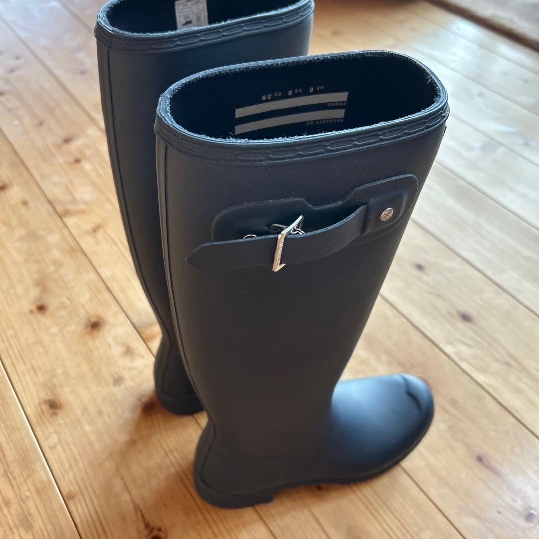 HUNTER ブラック 長靴 UK6 US8 EU39 25cm