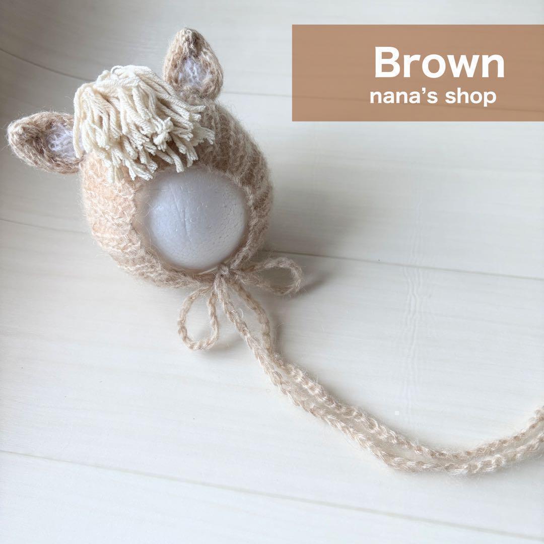 白♪馬帽子&ニューボーンフォト撮影衣装　午年　ウマボンネット　月齢フォト