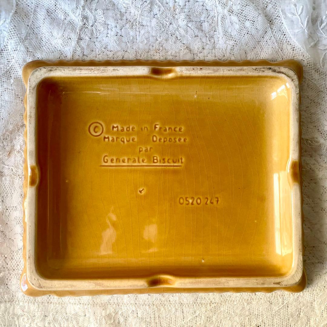 LUビスケット　陶器プレート　トリベット鍋敷き　フランスアンティークヴィンテージ
