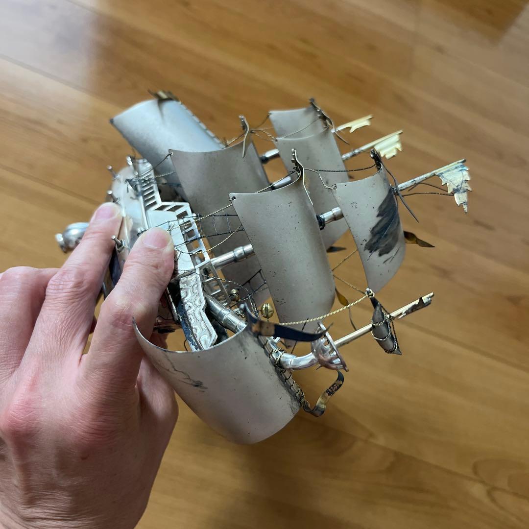 純銀製 置物 ヨット？○○船？ 現状品