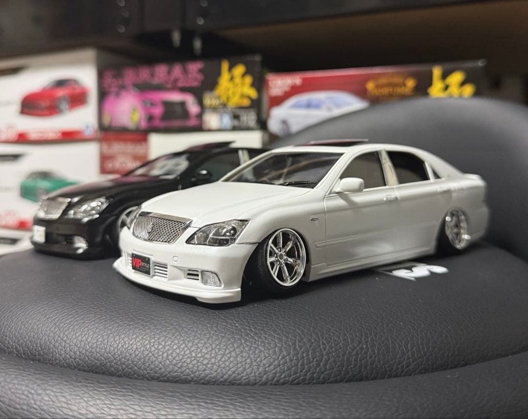 アオシマ GRS182 クラウン アスリート 2台セット 深リムホイール仕様