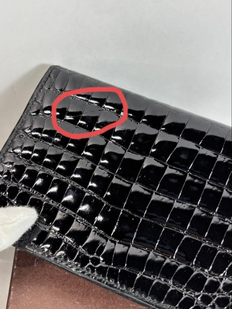 Morabito 名刺、カード入れ　クロコダイル　ブラック　モラビト