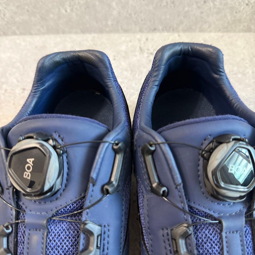 美品 MIZUNO 安全靴 BOA ダイヤル式 JSAA ネイビー 25.5cm