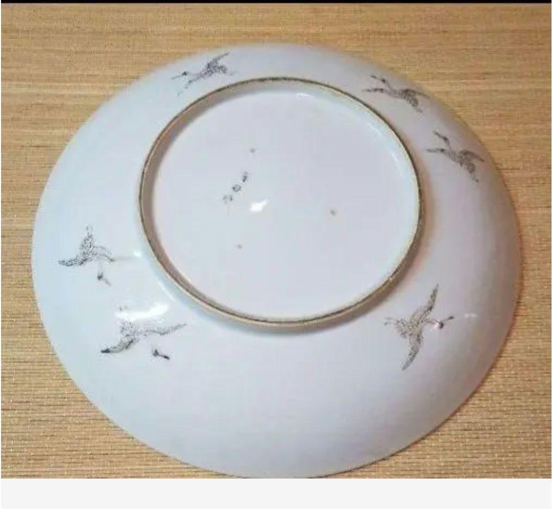 お値下げ有田焼大皿御所車に鶴 直径39センチほどのものです