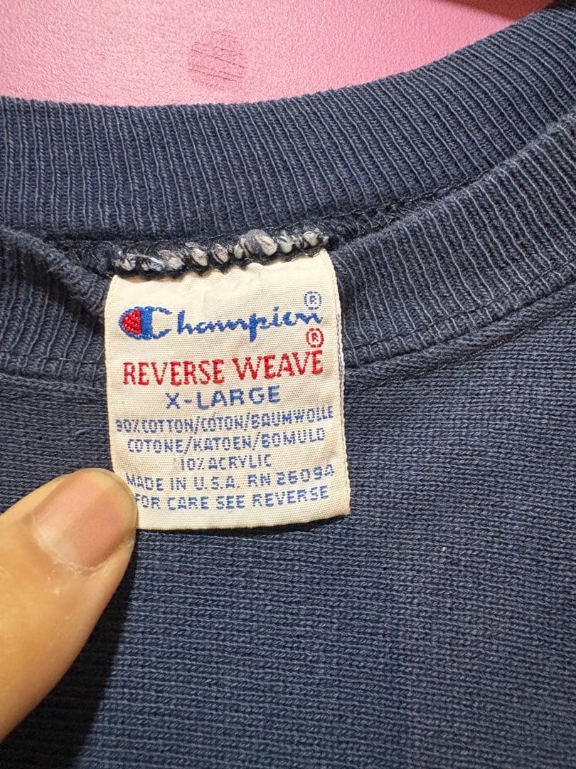 ネイビー　チャンピオン XL リバースウィーブ　スウェット　90s USA製