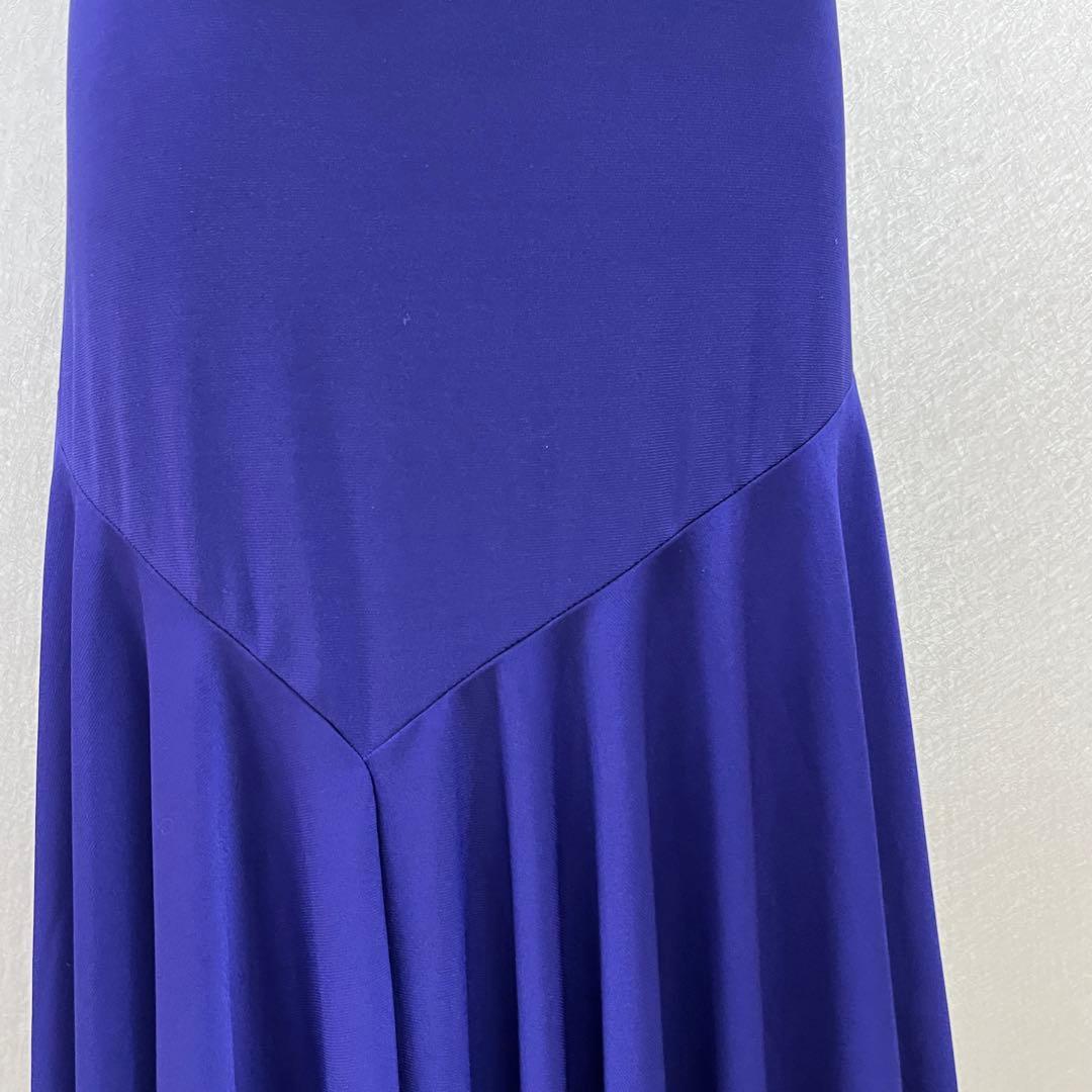 新品 社交ダンス セットアップ 紫無地 黒レース