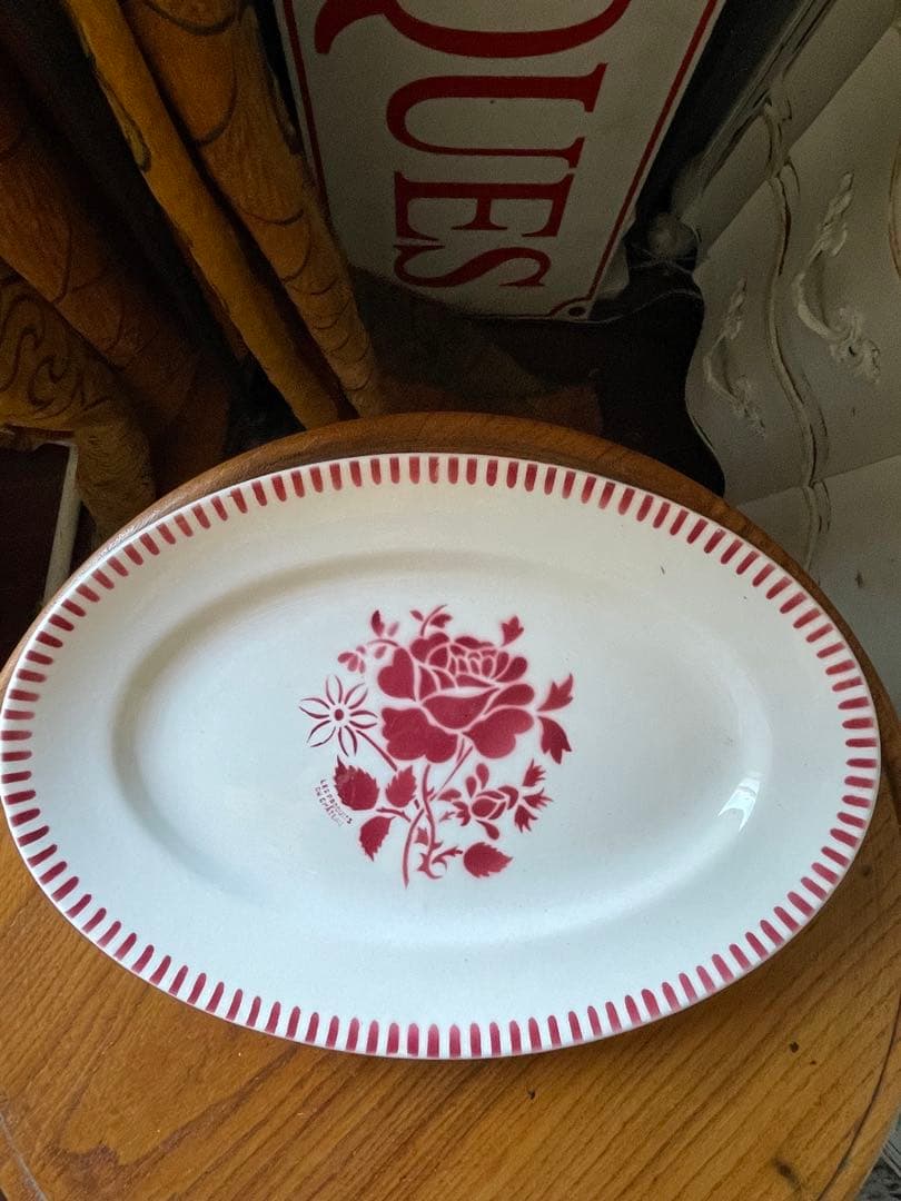 murakawa 陶器　リュネビル　オーバル　楕円形　大皿　薔薇　ラヴィエ