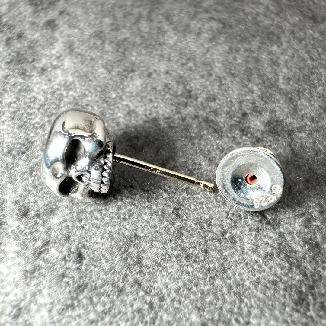 ★鑑定済★ジャスティンデイビス★J×U★スカル★SV925× K18★ピアス★