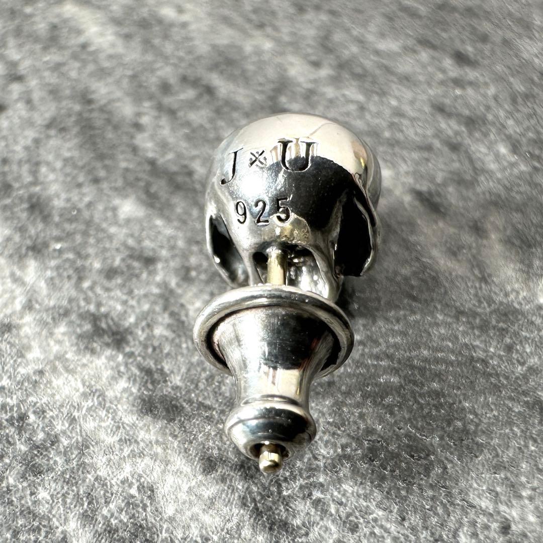 ★鑑定済★ジャスティンデイビス★J×U★スカル★SV925× K18★ピアス★