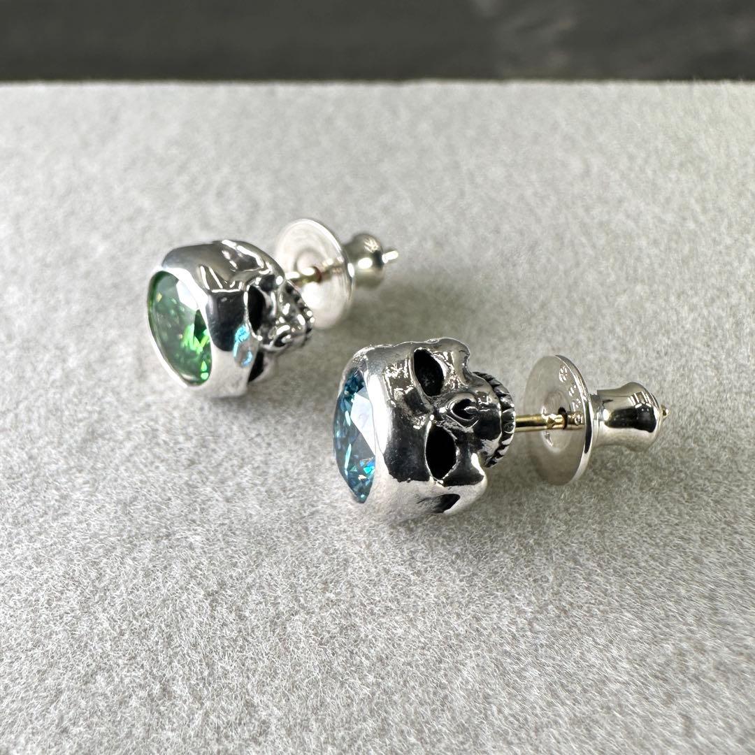 ★鑑定済★ジャスティンデイビス★J×U★スカル★SV925× K18★ピアス★