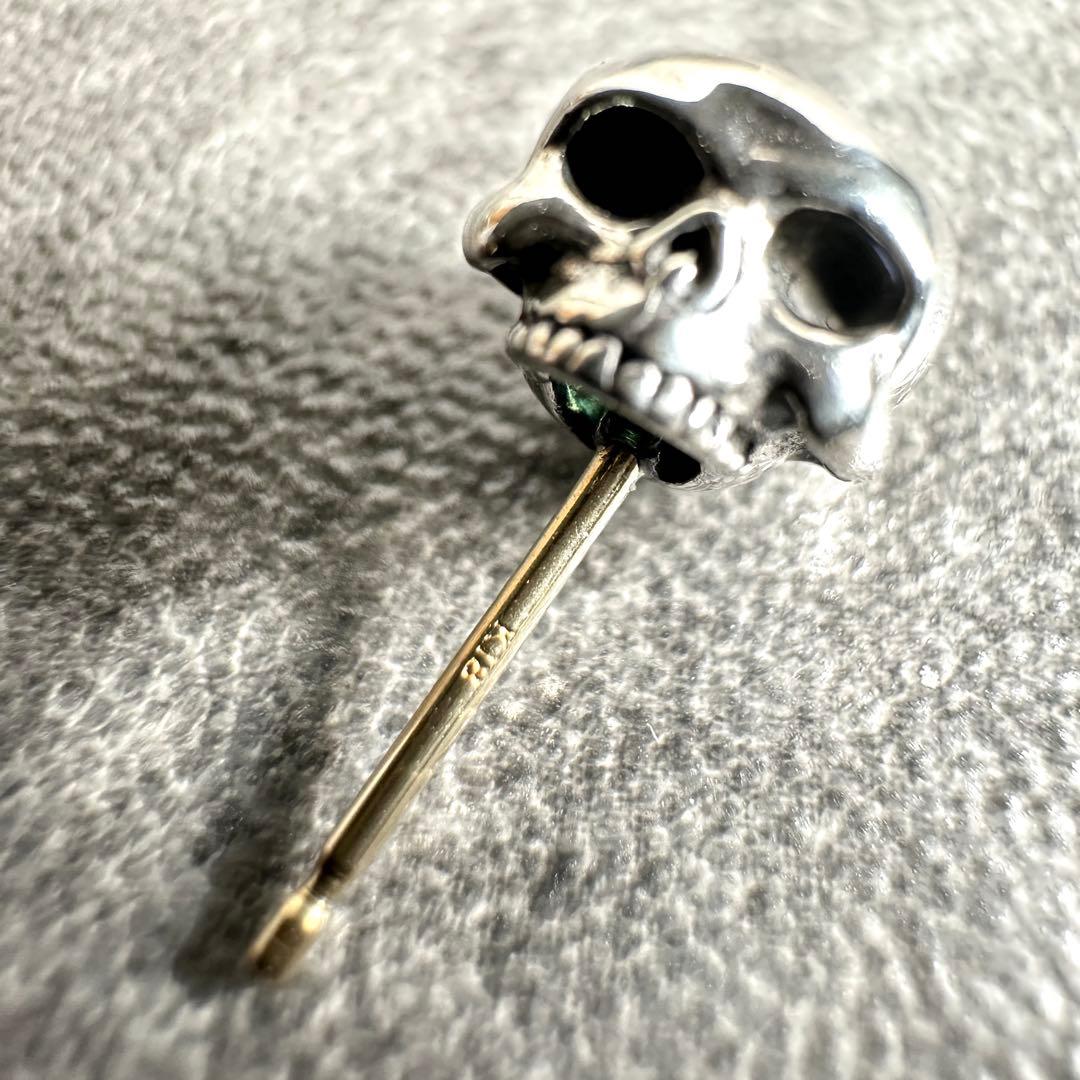 ★鑑定済★ジャスティンデイビス★J×U★スカル★SV925× K18★ピアス★