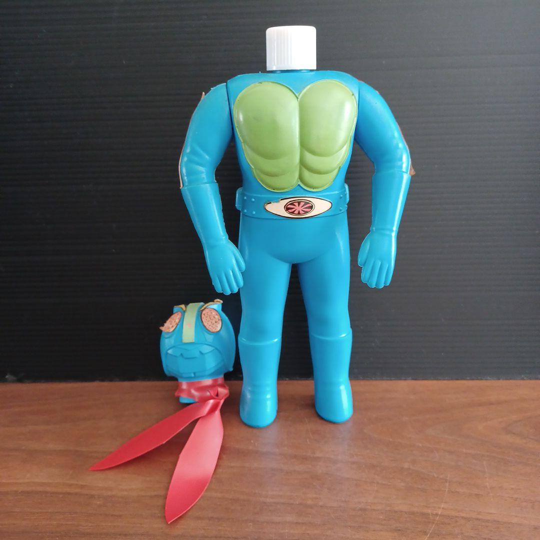 当時物サンスター製「おもちゃシャンプー仮面ライダー」希少ソフビ容器フィギア