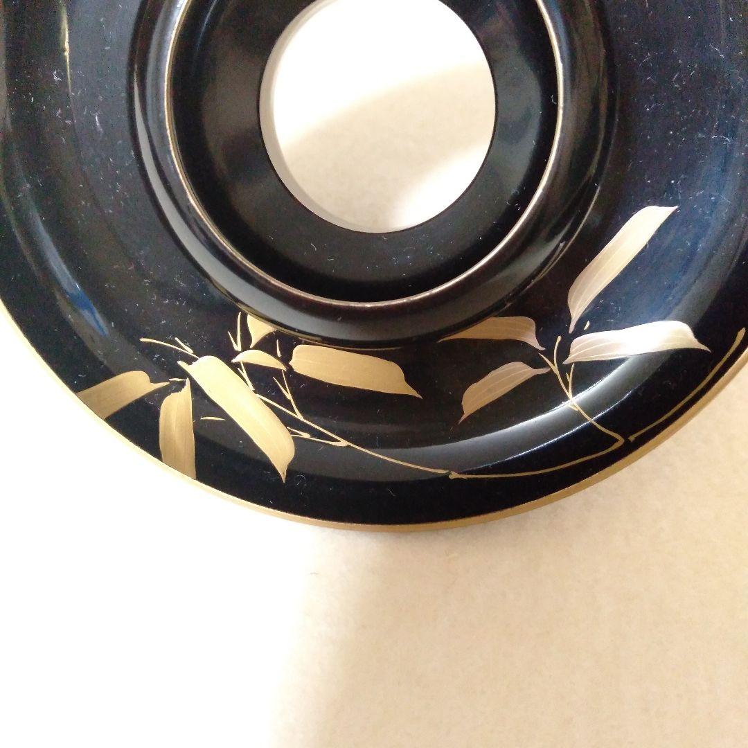 松竹梅蒔絵入　木製茶台十客　美品