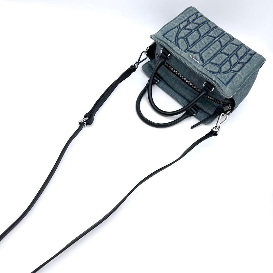 使用少✨DIESEL ディーゼル 2way デニムバッグ キルティング ブルー系