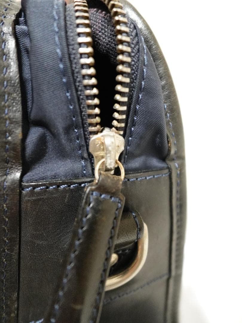 フェリージ Felisi ２wayビジネスバッグ ネイビー 本革・ナイロン