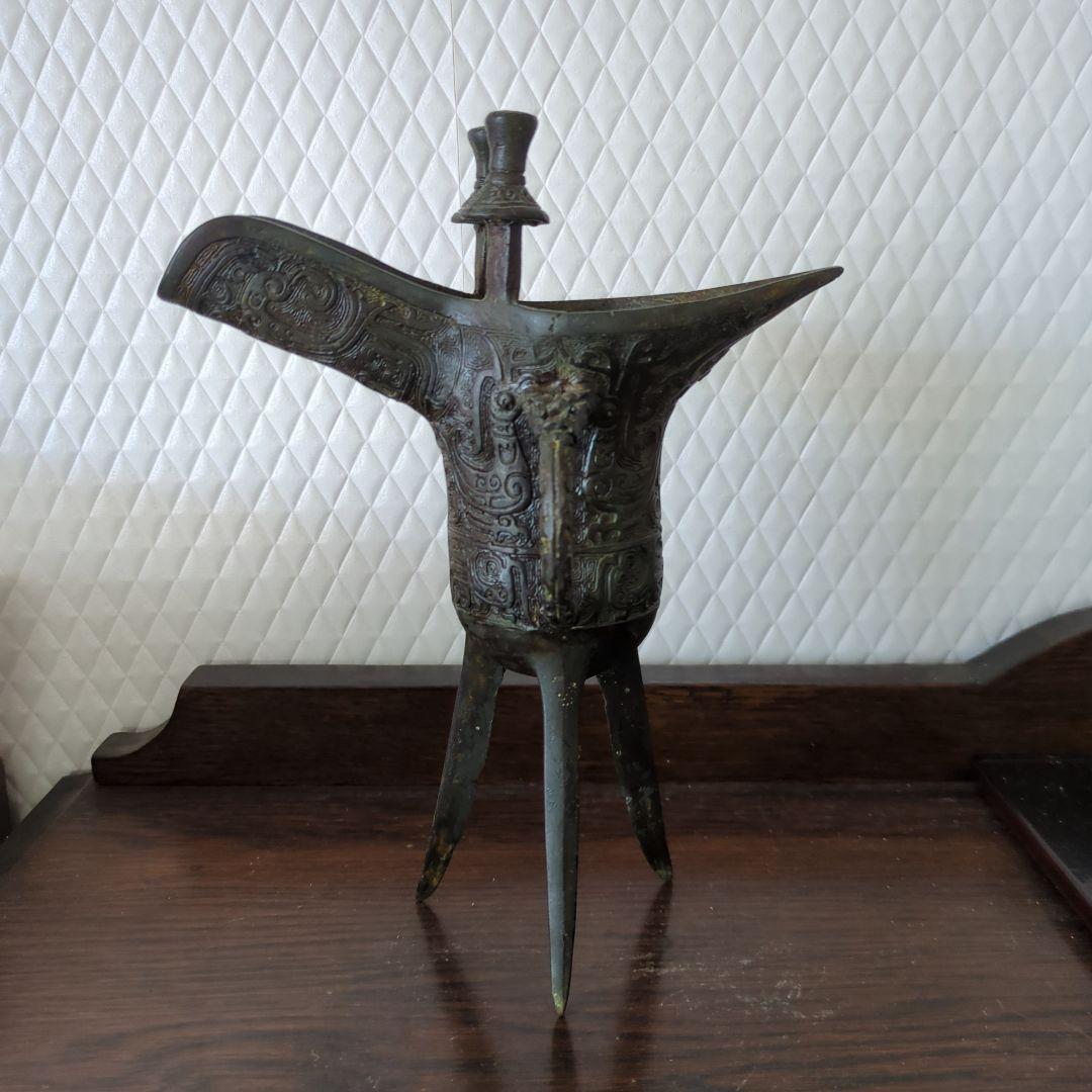 骨董　爵　しゃく　古青銅器 酒器　茶道具　茶道　アンティーク