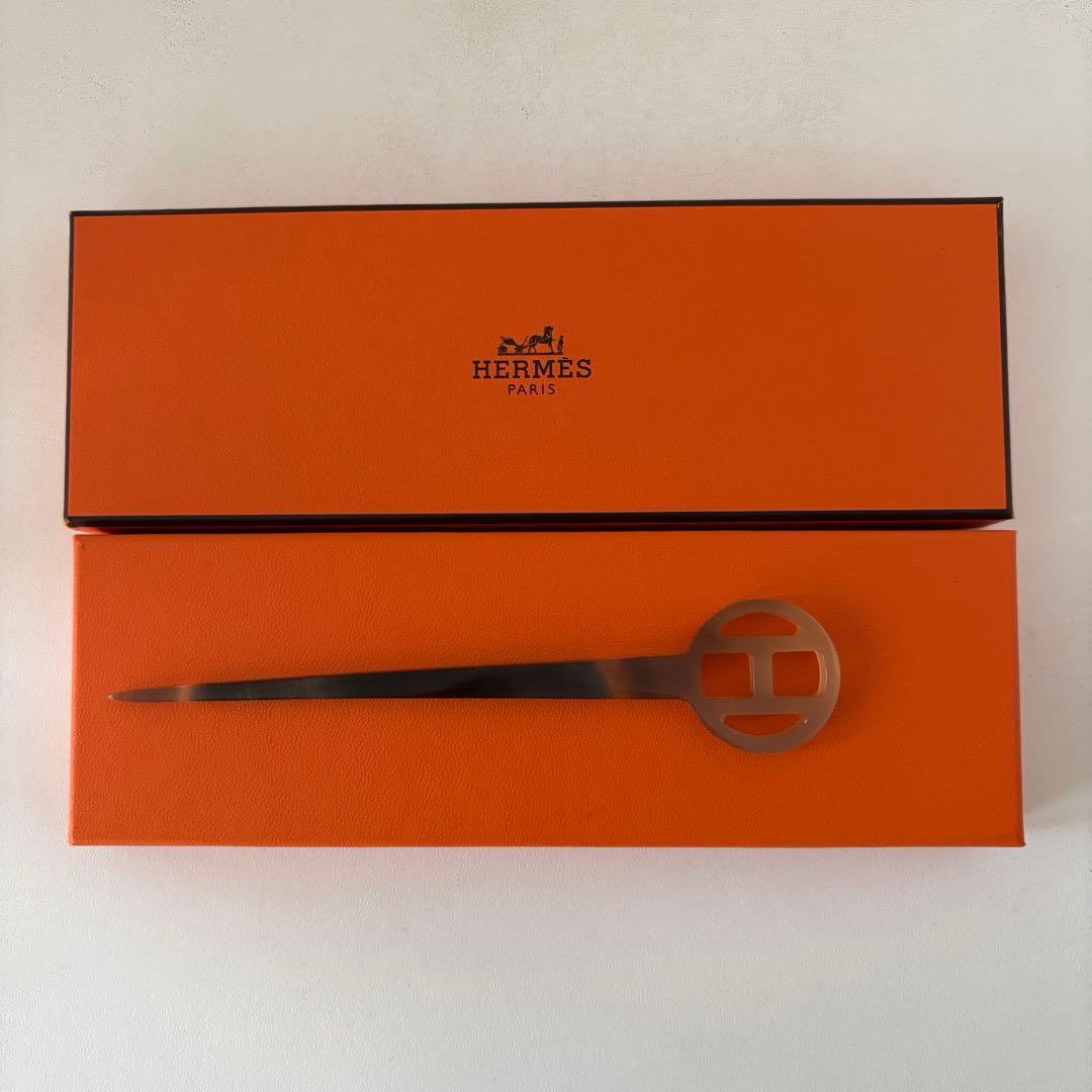 ＊未着用・新品＊ HERMES バッファローホーン 簪 / かんざし Hロゴ