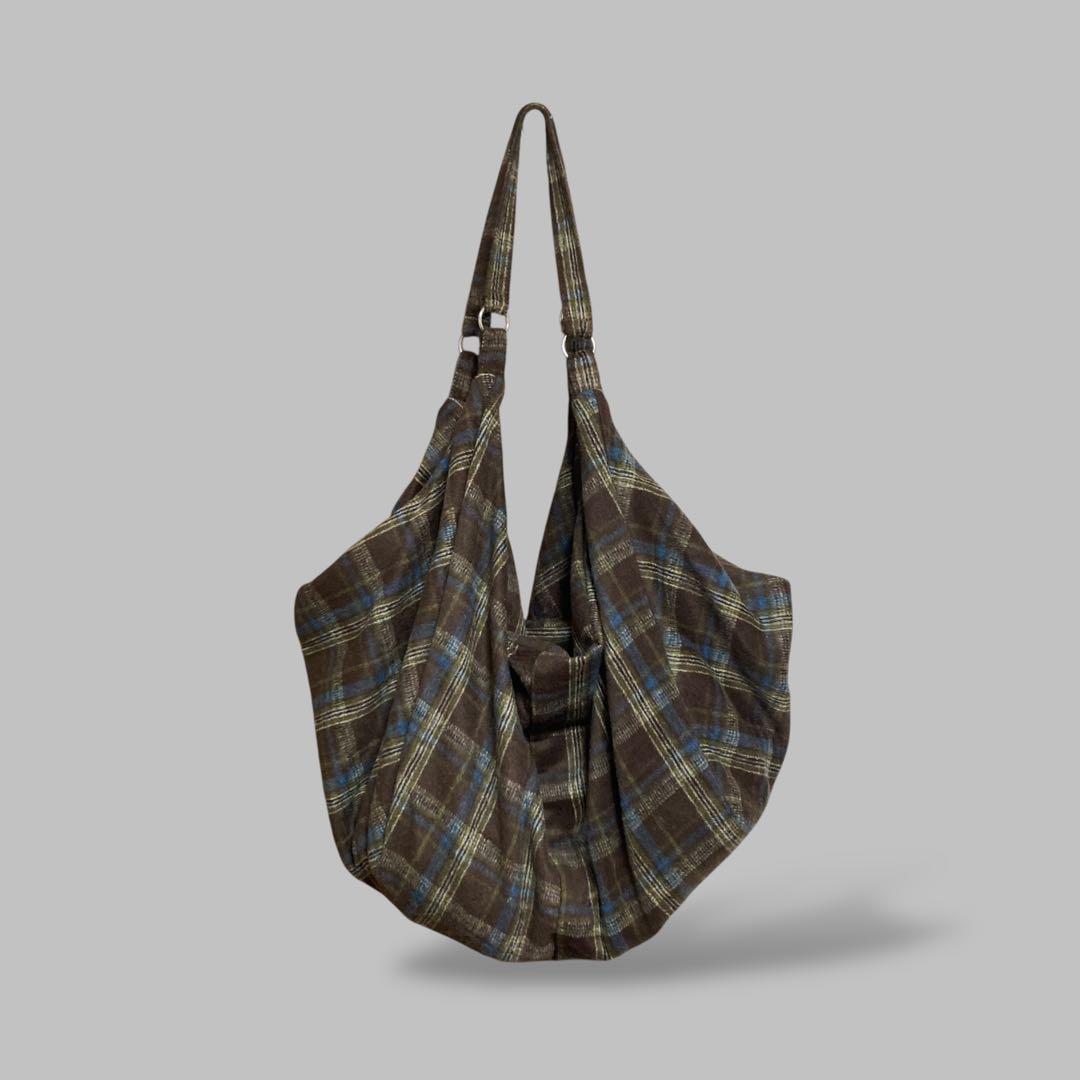 最終値下げ CHECK BAG (BROWN&BLUE) 3127B