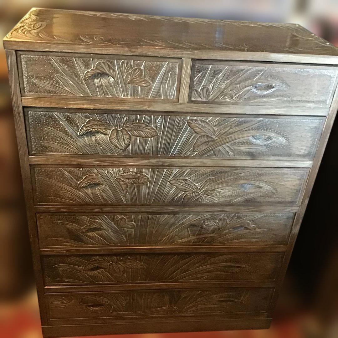 アンティーク軽井沢彫り 箪笥　収納　家具