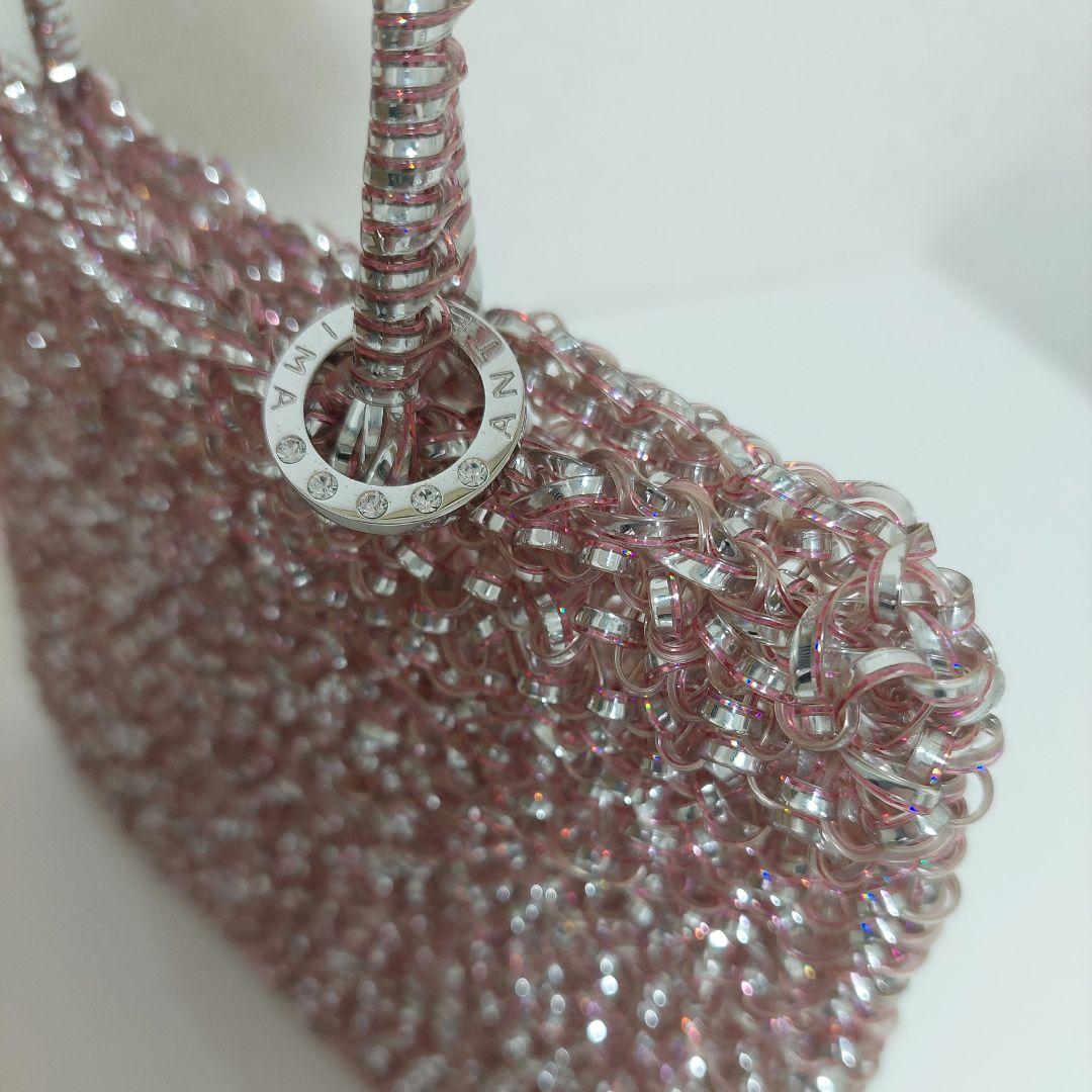 アンテプリマ スタンダード スクエア ミディアム シルバーピンク バッグ