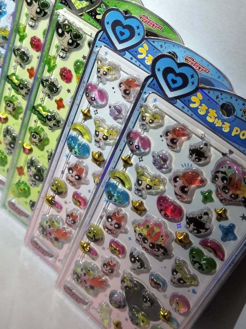 正規品　うるちゅるポップシール　パワパフ　4種8枚