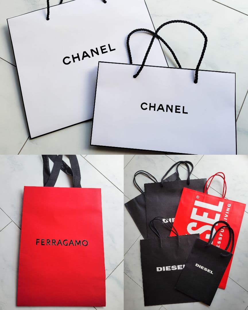 【美品】ブランドショッパーセット CHANEL Ferragamo DIESEL