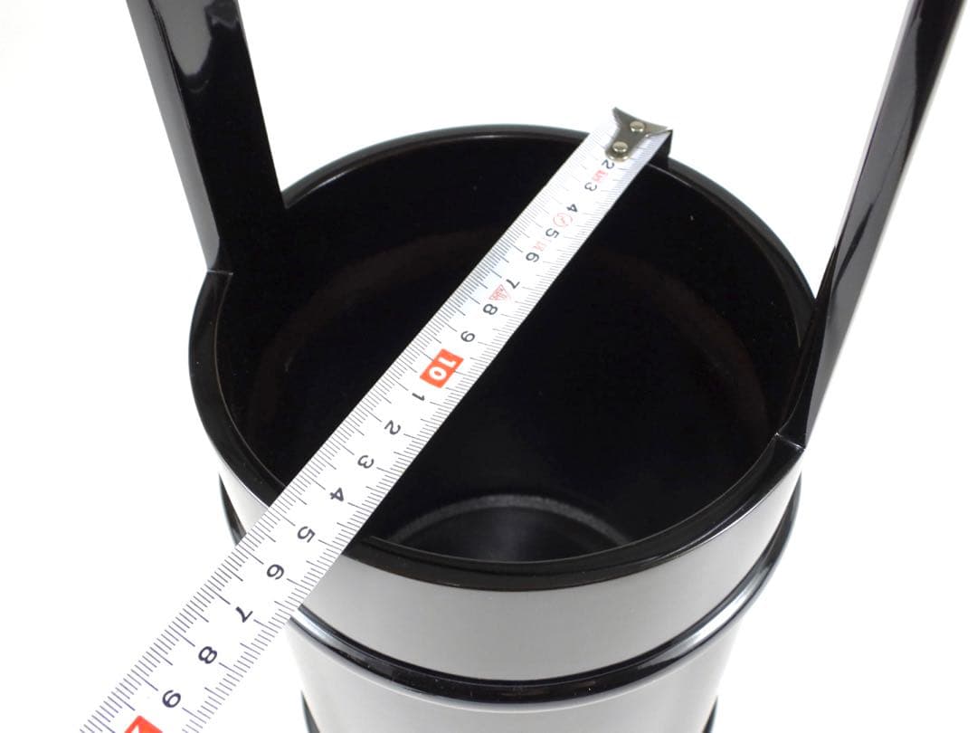 平安堂造 己ん典 蝋色塗 手桶形花生 花器 花瓶 共箱